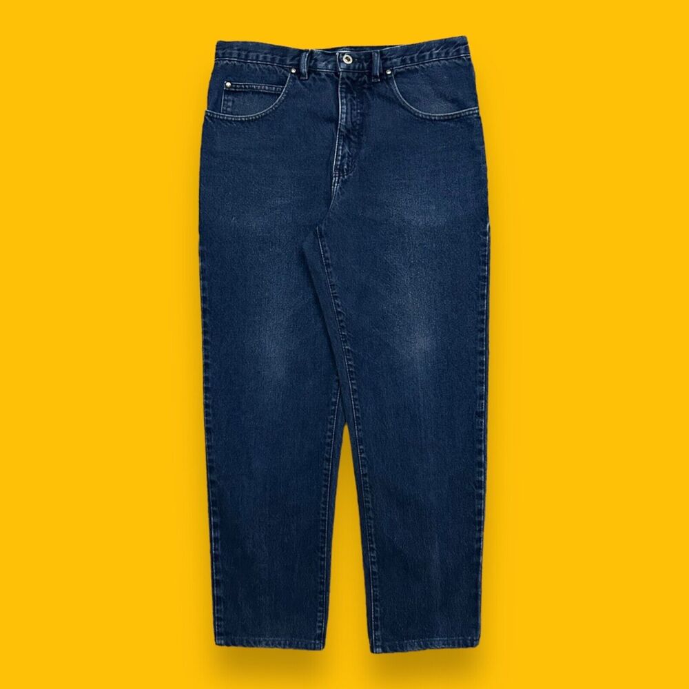 Vintage Anchor Blue Baggy Jeans Relaxed Fit y2k Pants Dark Blue 33x28